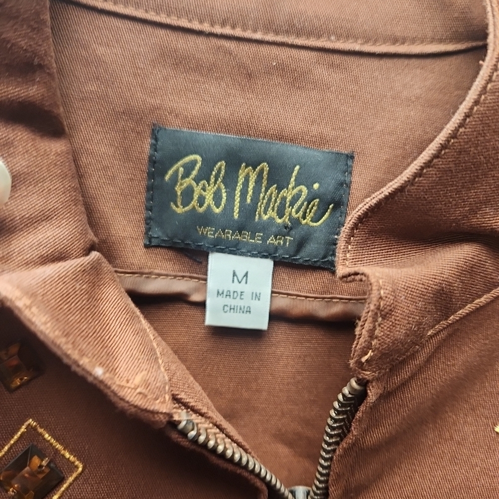 Bob Mackie Copper Embellished Bomber Jacket - Picture 2 of 3